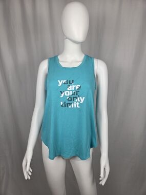 Xersion Turquoise Graphic Motivational Tank